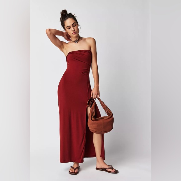 Free People Dresses & Skirts - Free People Hayley Midi Dress Russet Acorn Women’s Size Small NWT